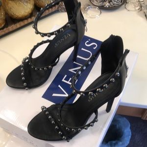 Venus Black strappy heels
